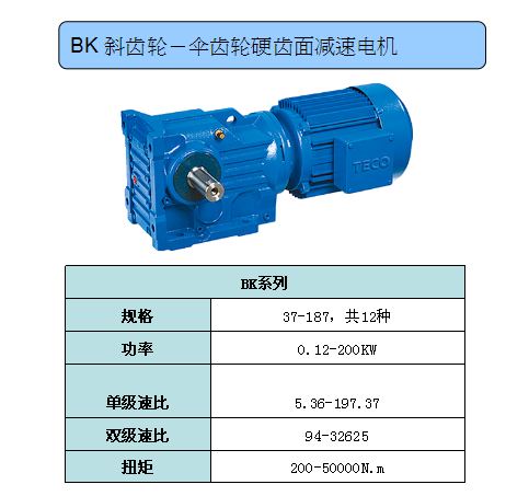 东元减速电机BK系列规格参数