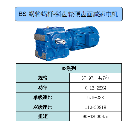 东元减速电机BS系列规格参数